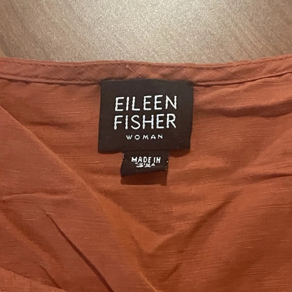 Eileen Fisher Woman Women’s Linen Silk Burnt Orange Sleeveless Top 3X Minimalist - Picture 3 of 6